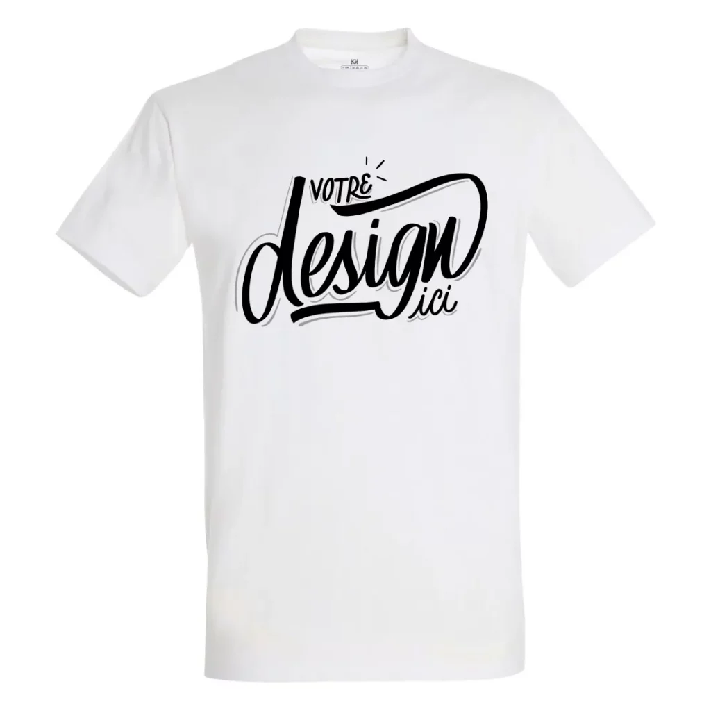 tee-shirt personnalisé HG DTF PRINT blanc face impression