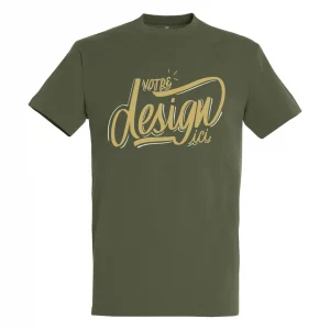 tee-shirt personnalisé HG DTF PRINT vert militaire face impression