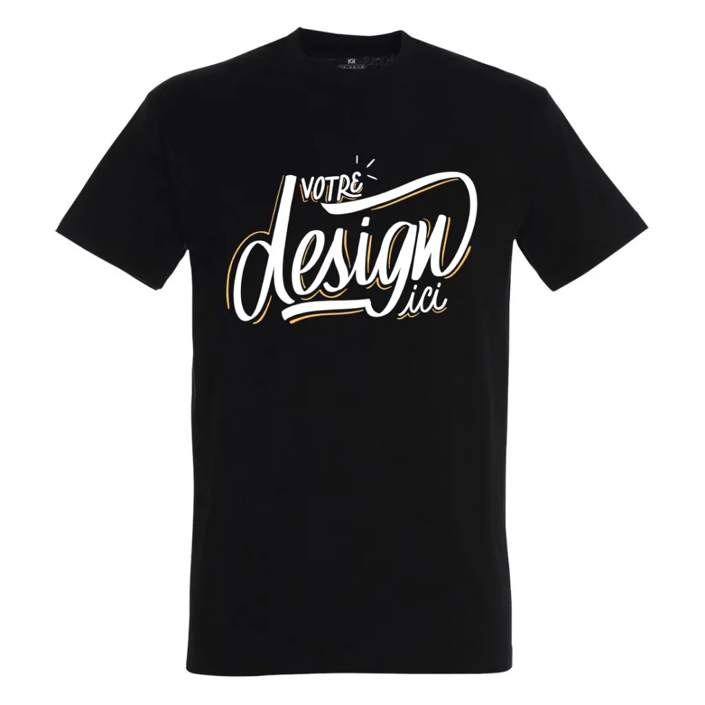 tee-shirt personnalisé HG DTF PRINT noir face impression